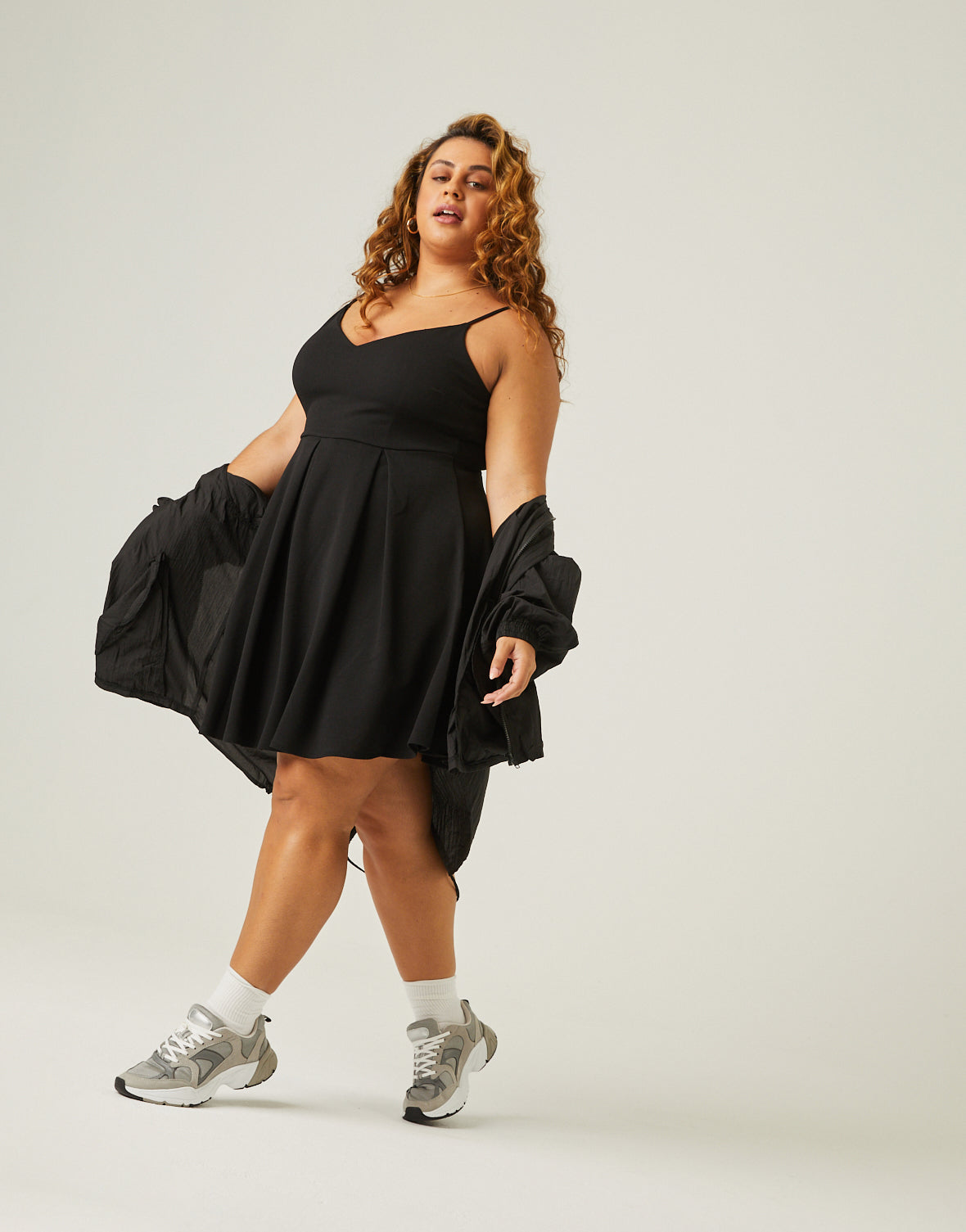 Plus Size A-Line Pleated Dress