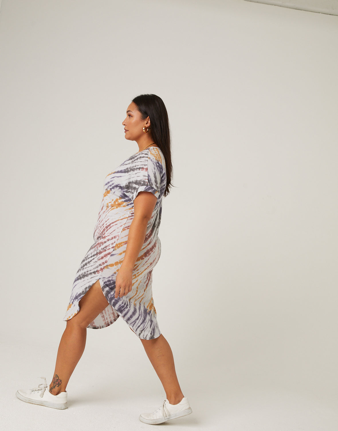 Plus Size Tie Dye T-Shirt Dress