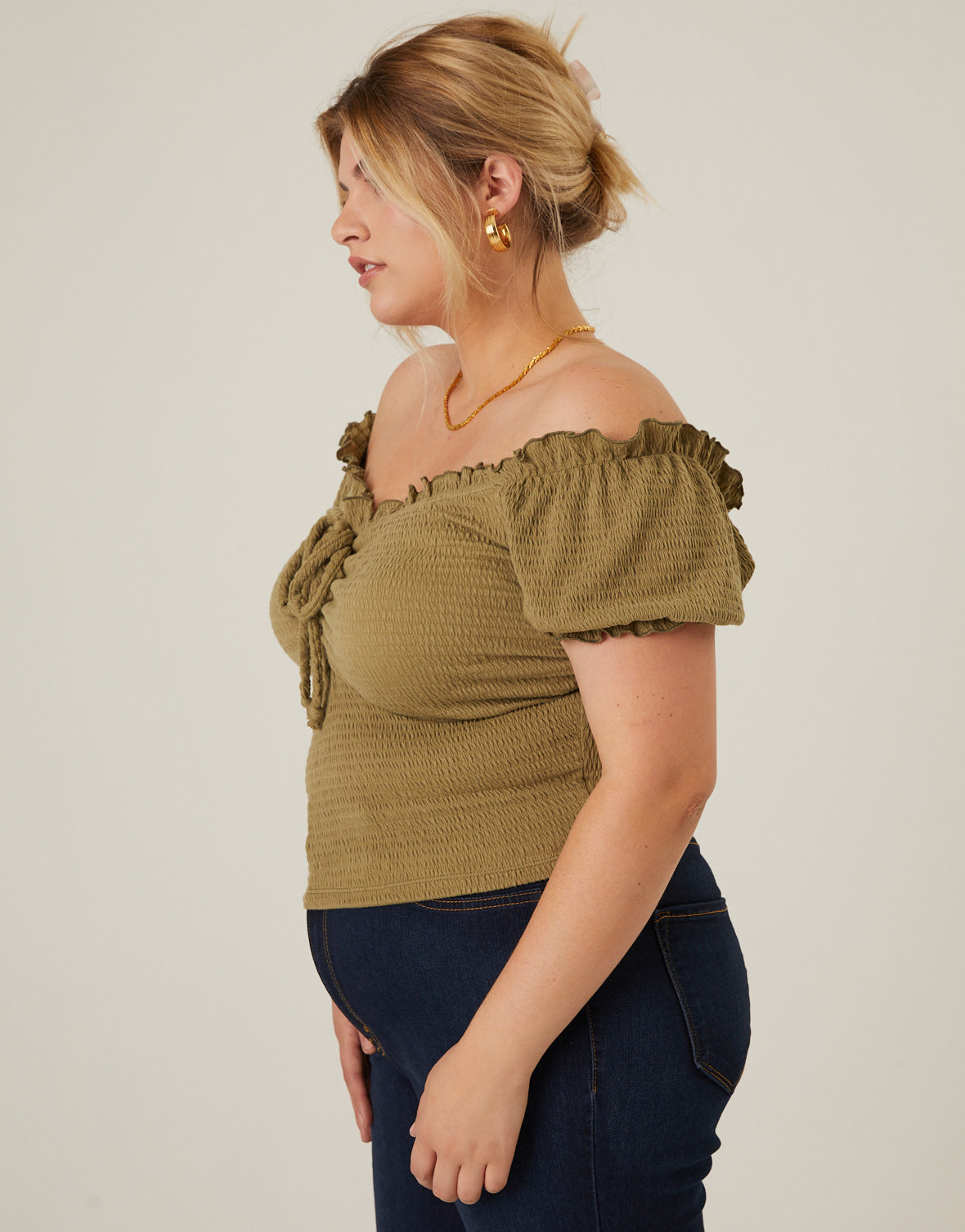 Plus Size All-Over Smocked Top