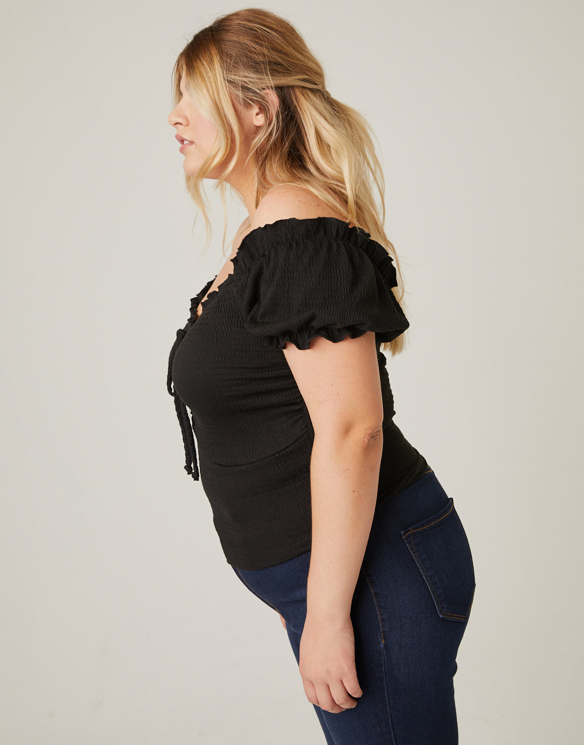 Plus Size All-Over Smocked Top