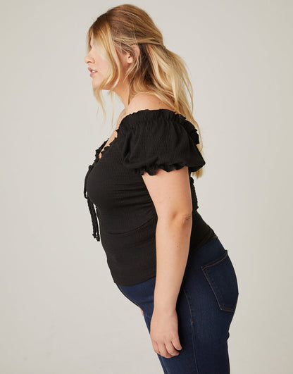 Plus Size All-Over Smocked Top