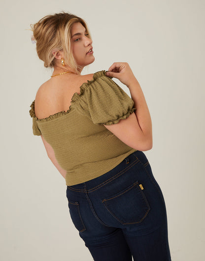 Plus Size All-Over Smocked Top