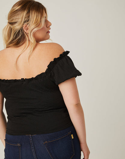 Plus Size All-Over Smocked Top