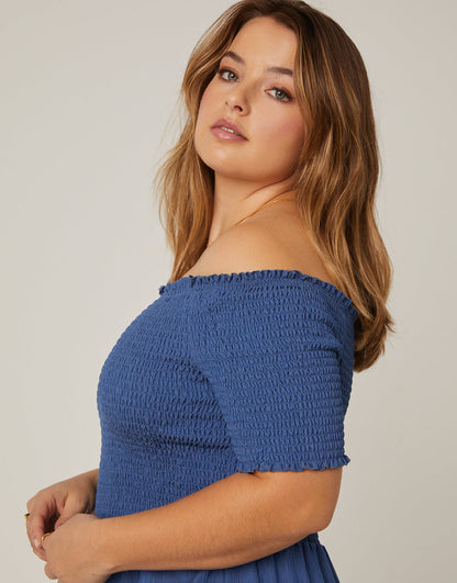 Plus Size Chambray Woven Romper
