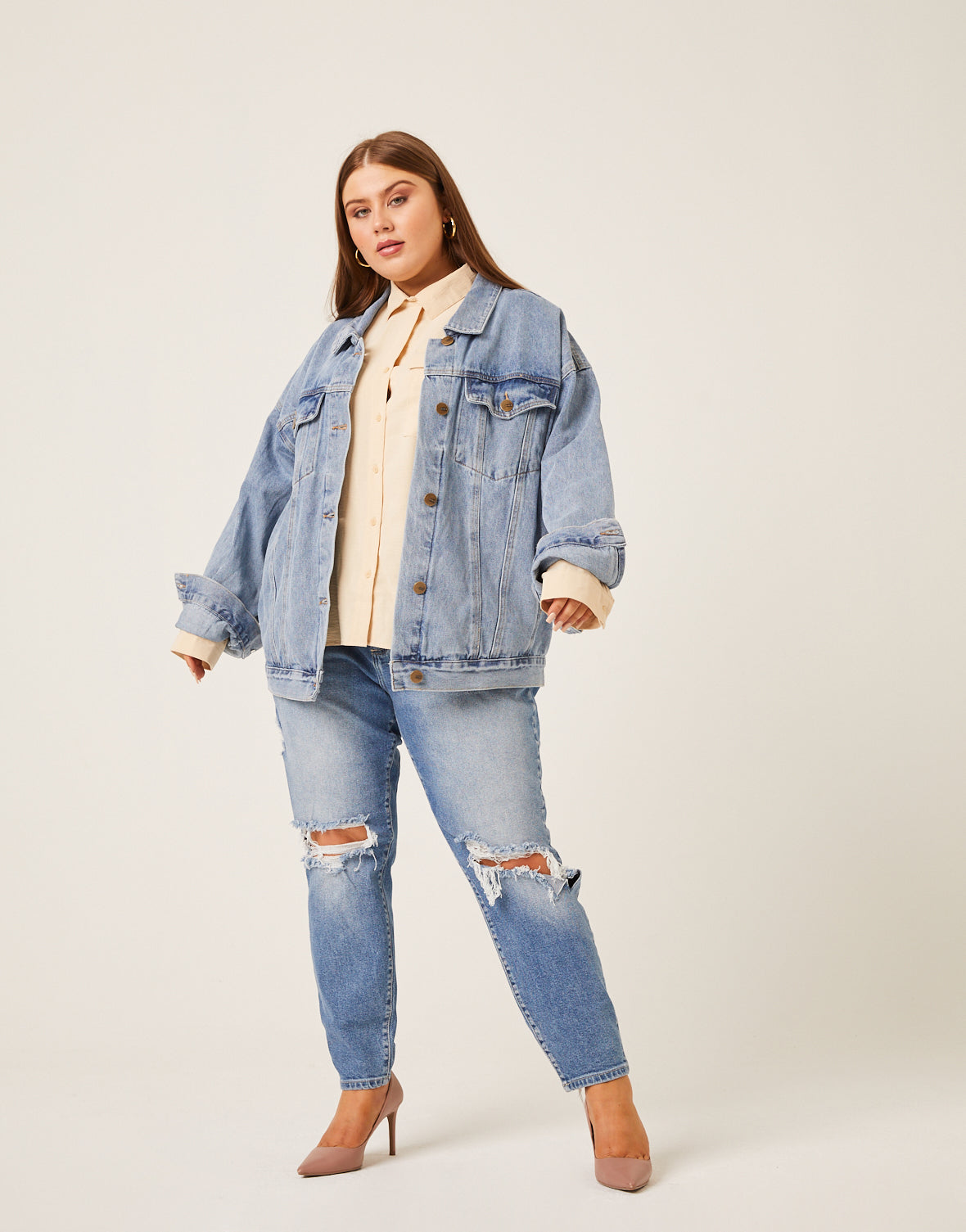 Plus Size Boyfriend Denim Jacket