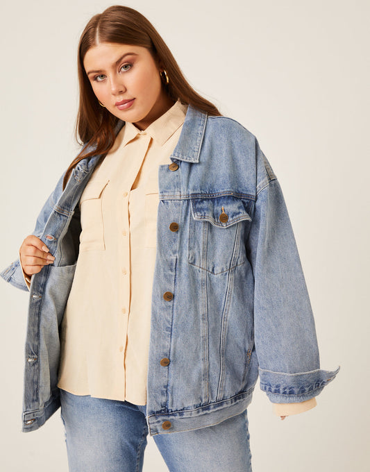 Plus Size Boyfriend Denim Jacket