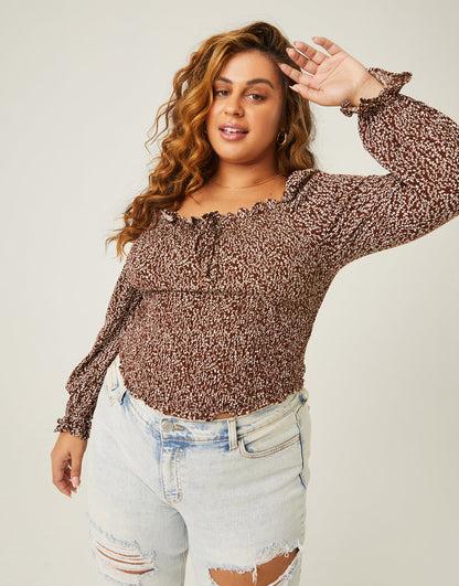 Plus Size Floral Long Sleeve Top