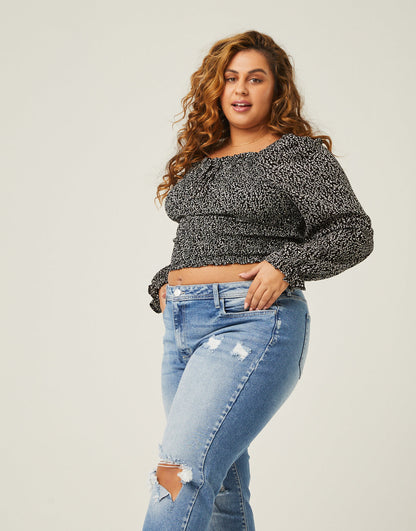 Plus Size Floral Long Sleeve Top