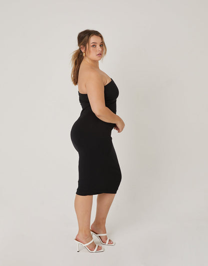 Plus Size Strapless Bodycon Dress