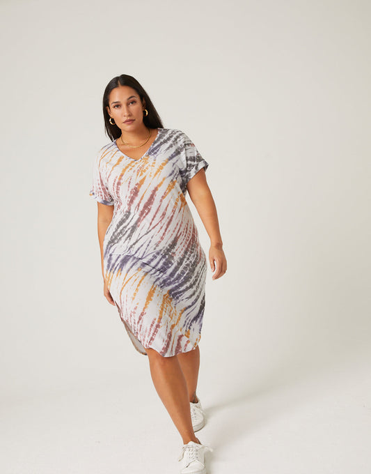 Plus Size Tie Dye T-Shirt Dress