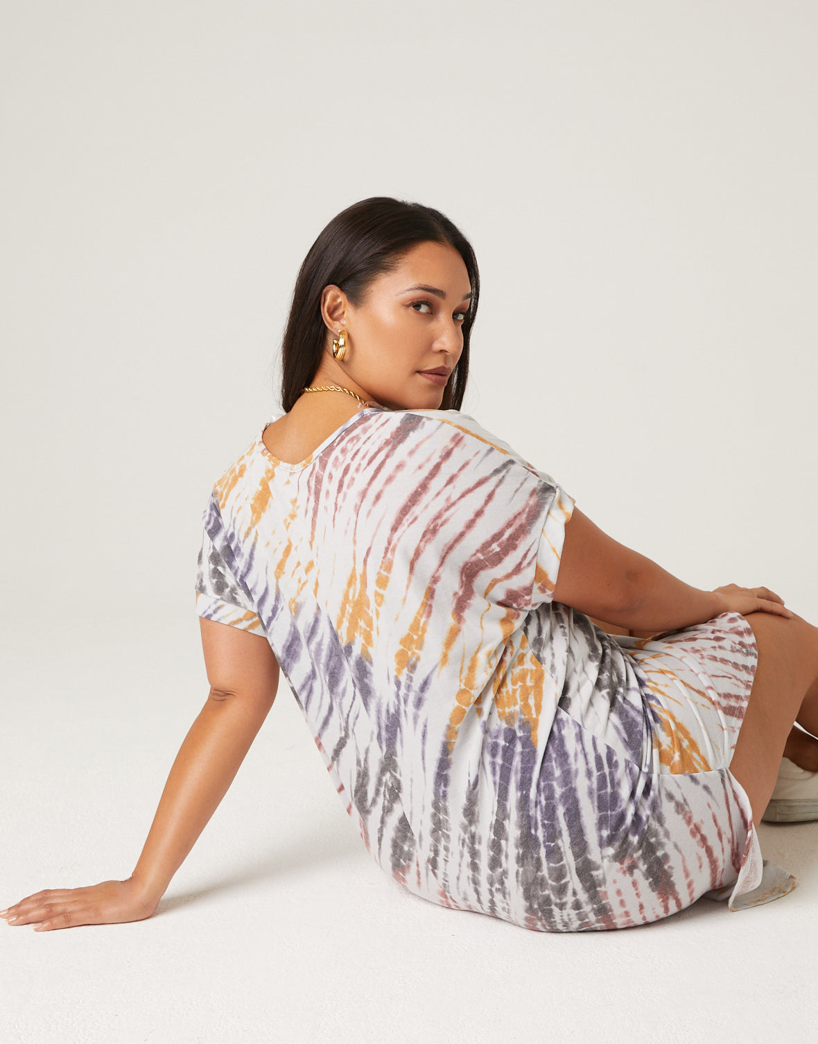 Plus Size Tie Dye T-Shirt Dress