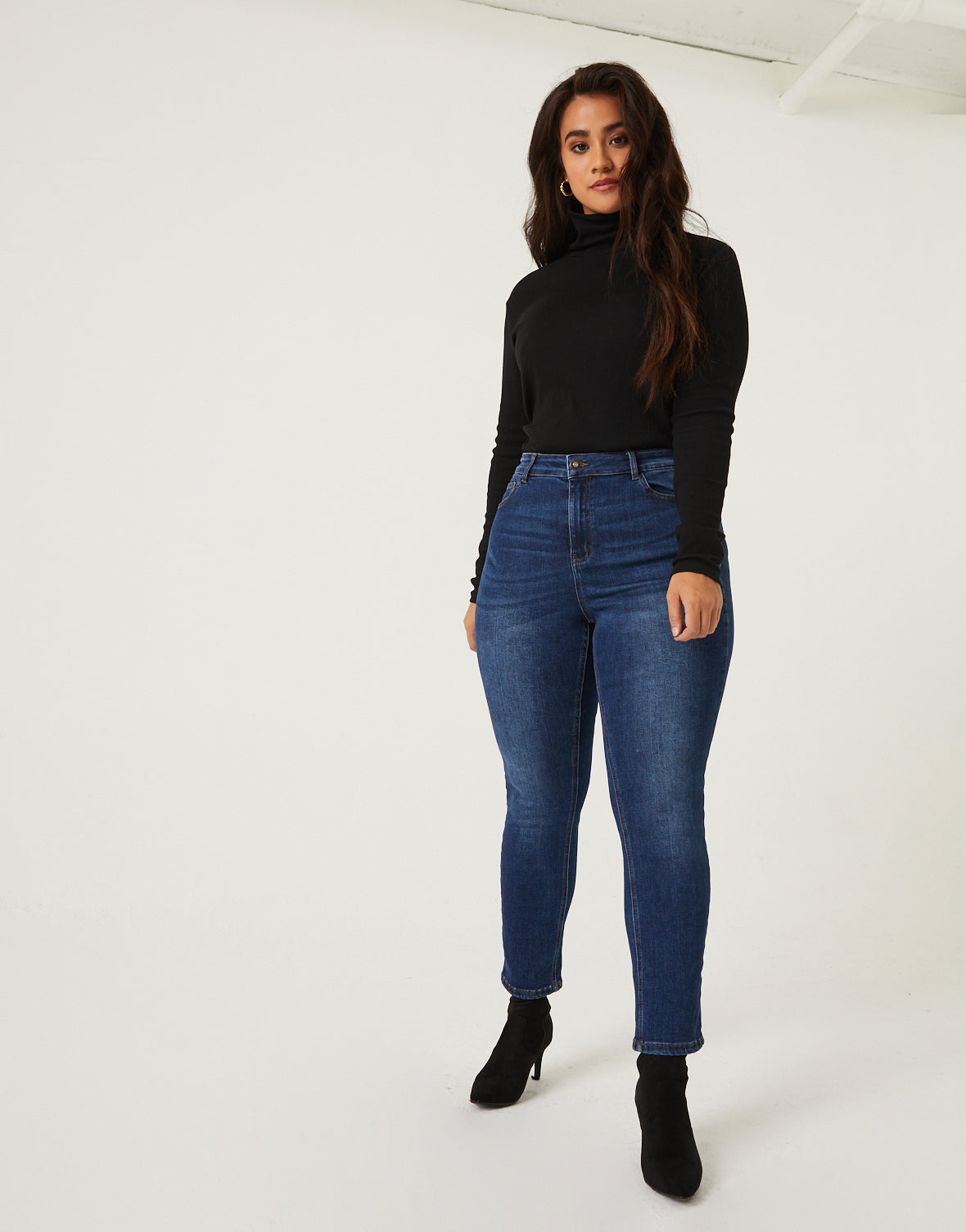 Plus Size Fitted Turtleneck Top