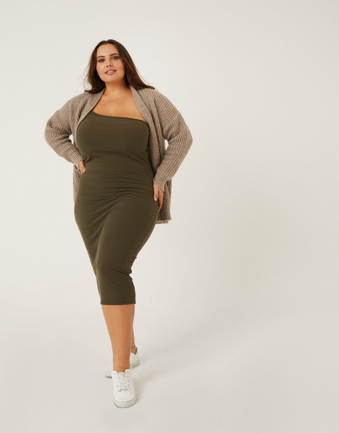 Plus Size One Shoulder Tank Dress