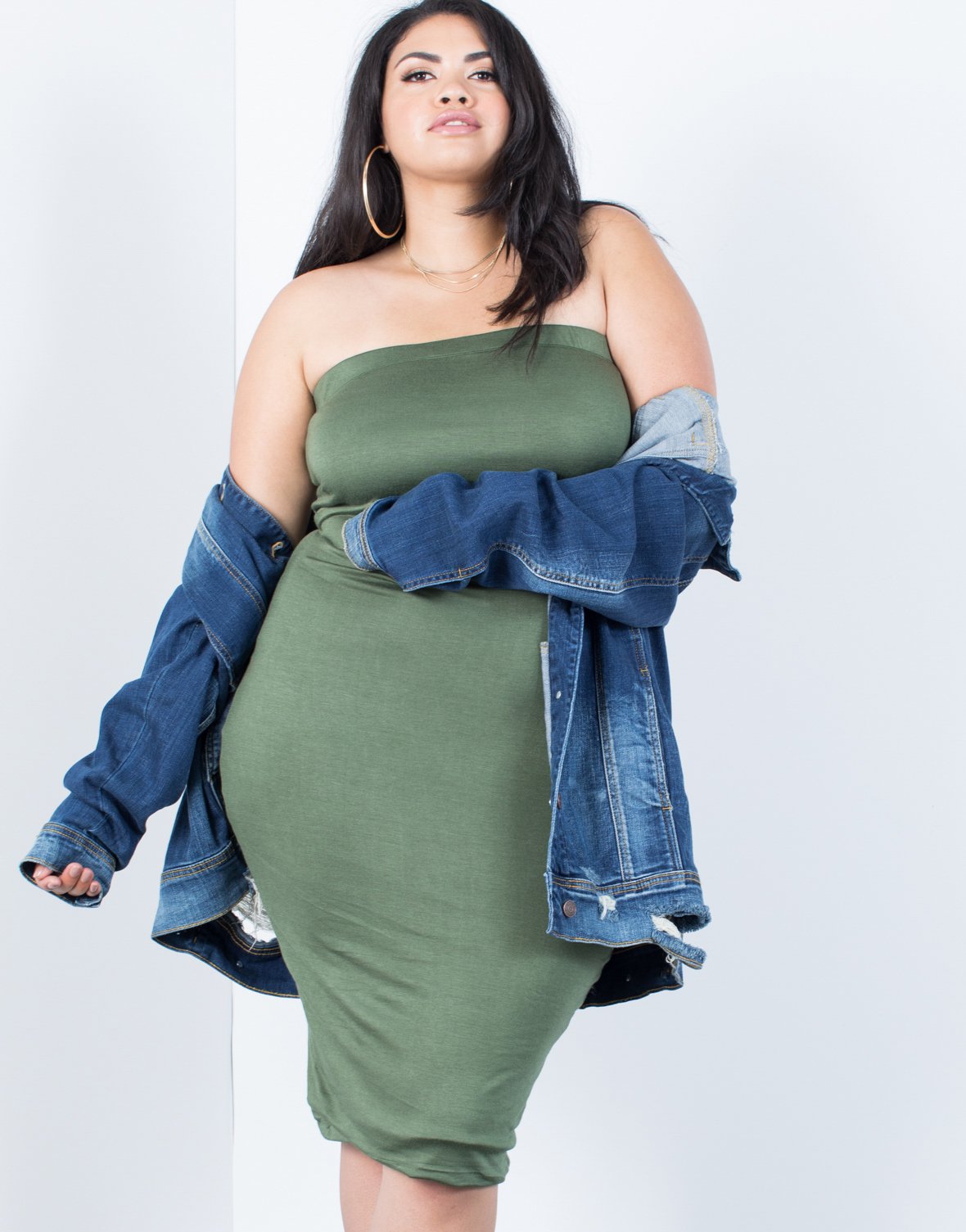 Plus Size Strapless Bodycon Dress